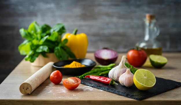 Składniki na blacie kuchennym