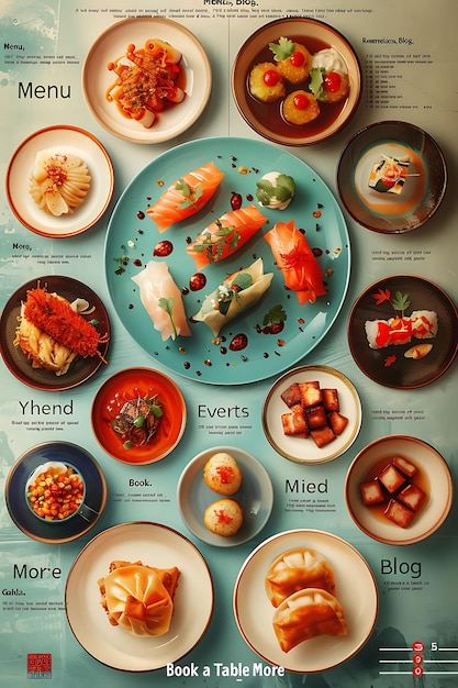 Zestaw dań z opisami